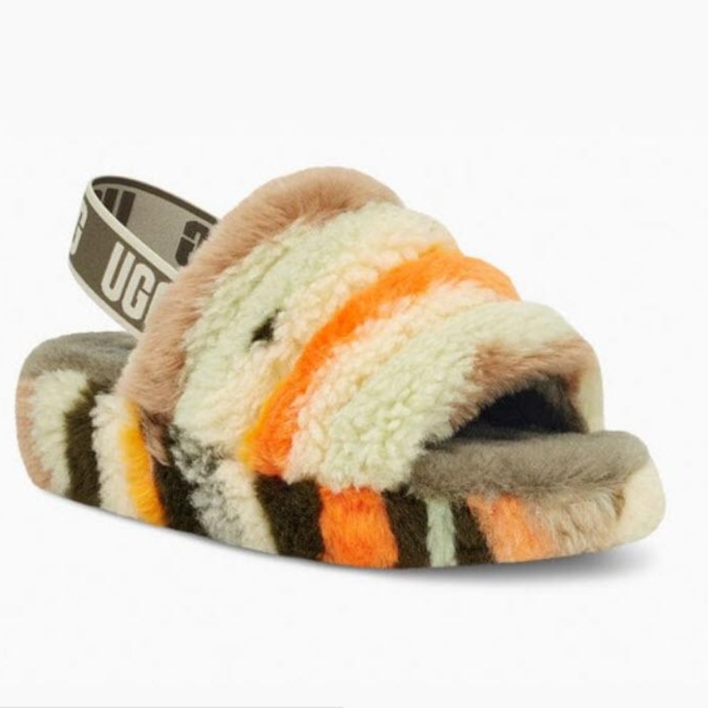 UGG Fluff Yeah Camo Slides Slippers New